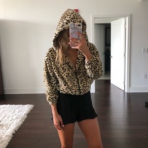 Crop cheetah hoodie